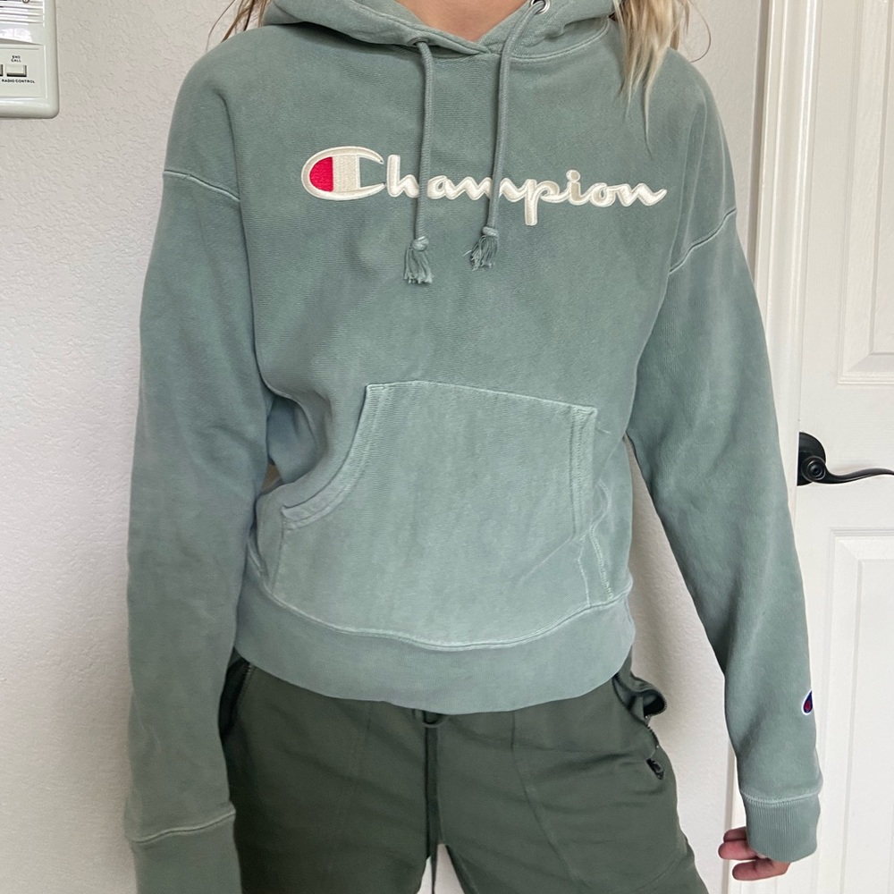 Champion aqua teal hoodie sweatshirt